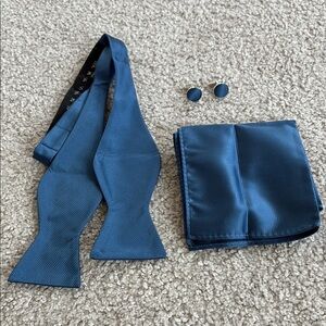 Bow Tie, Pocket Square, & Cuff Links; Set of 5